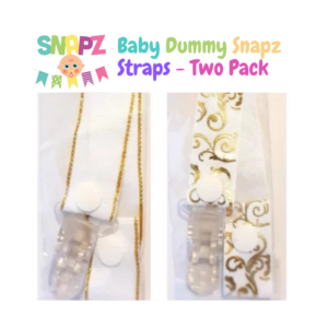 White and Gold SNAPZ 3-in-1 Dummy Strap (2 pack)