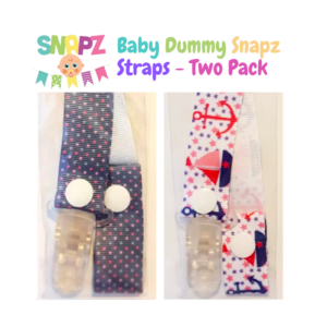 Pink Nautical / Navy Pink Dots SNAPZ 3-in-1 Dummy Strap (2 pack)