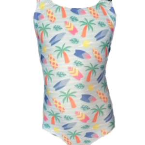 X-Back Girls One Piece Costume - Surfboards